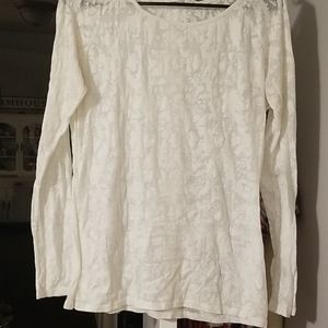 Athleta sheer white cotton shirt
